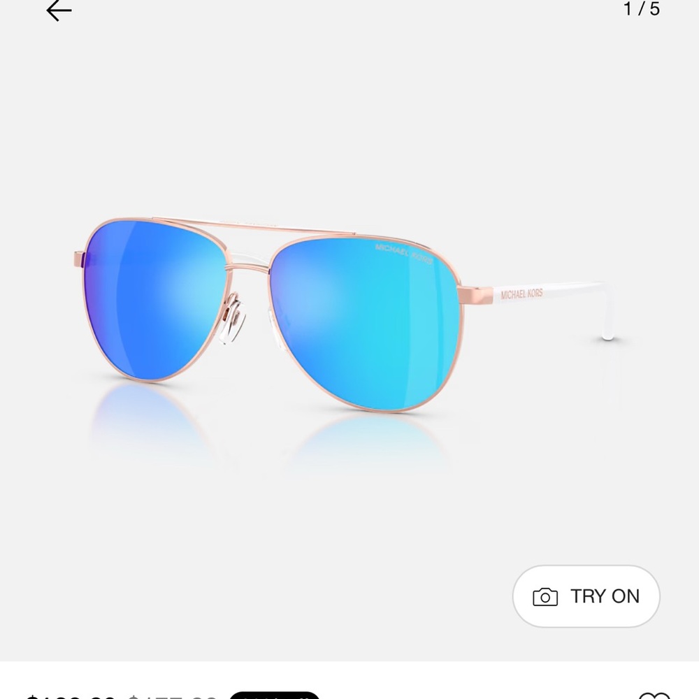 Michael Kors Blue Mirror Aviator Sunglasses